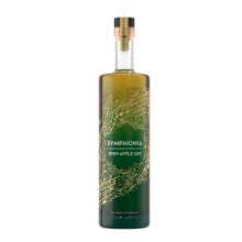 Bottle of Irish Apple Gin with green and gold botanical design