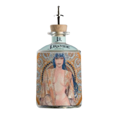 JR02 – J.Rose London Dry Artisan Gin bottle collection with artistic design