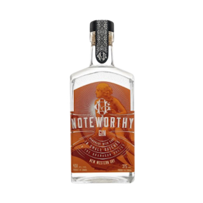 New Western Dry Gin by Noteworthy – elegant bottle with art deco design