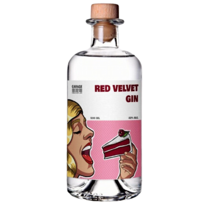 Garage22 Red Velvet Gin bottle with bold red label