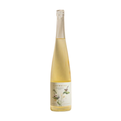 Elsewhere Endeavour Inlet Gin bottle with botanical label and golden tone