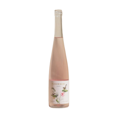 Elsewhere Hahei Gin bottle with soft pink hue and floral label