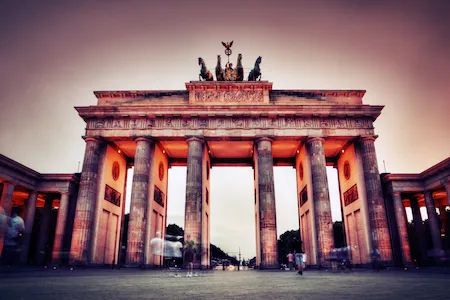 Brandenburg Gate in Berlin at sunset