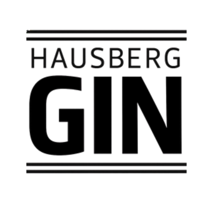 Hausberg Gin logo in black with minimalist design