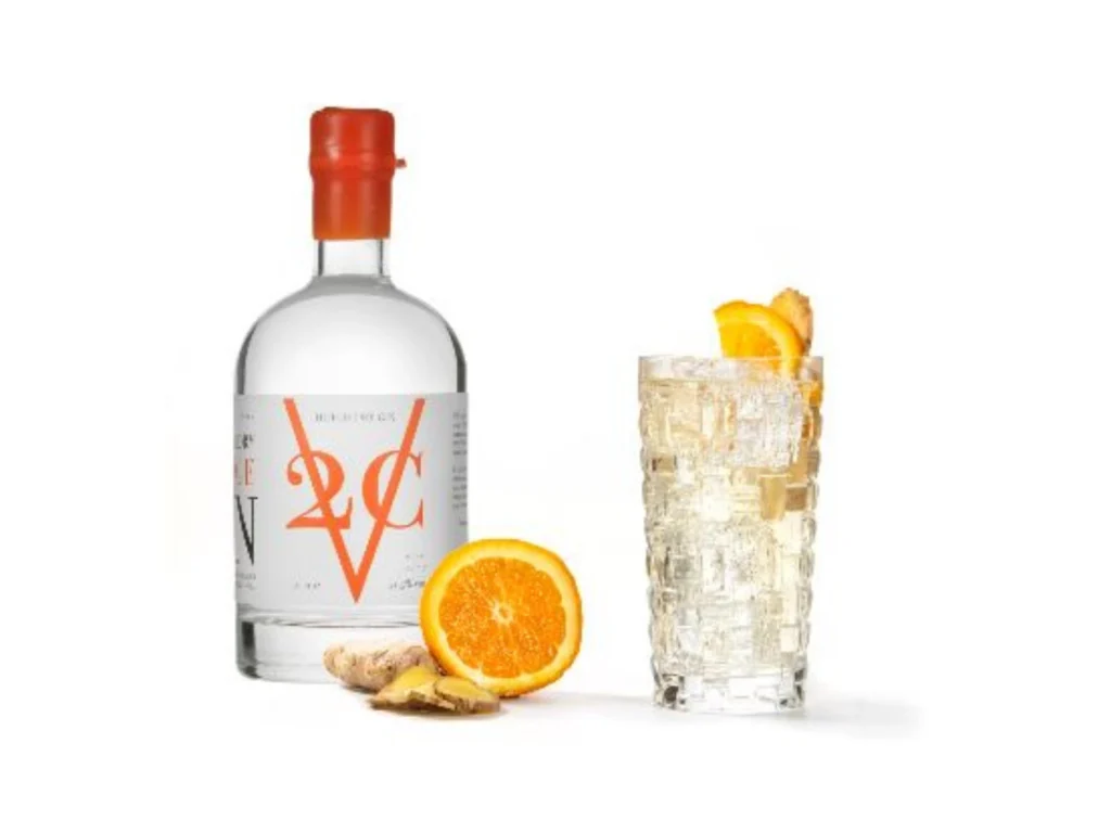 V2C Orange Gin Tonic with orange slices, ginger, and tonic
