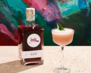 Charlie Chaplin cocktail with gin, apricot brandy and fresh lime