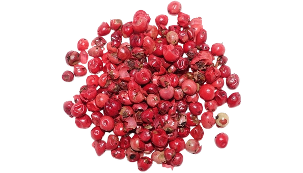 Pink pepper berries used as a botanical in gin distillation